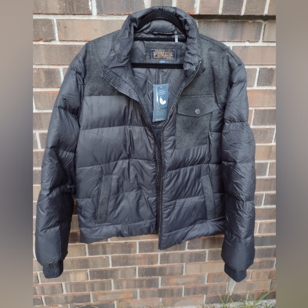 Pendleton Wool Down Puffer Jacket L Black Warm Du… - image 6
